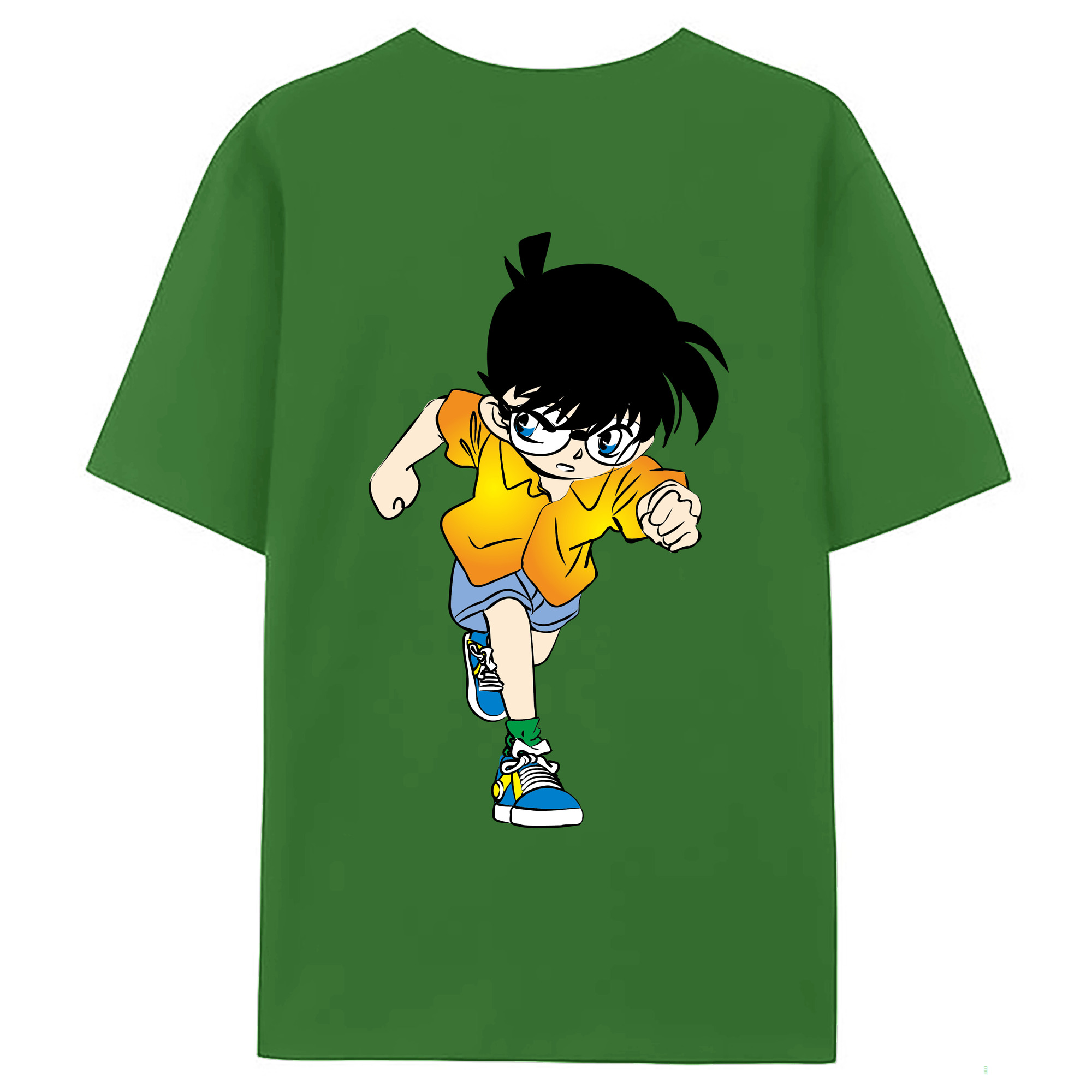 （画像用） 名探偵コナン 江戸川 コナン Detective Conan Conan Edogawa レディース半袖Tシャツ(バックプリント)